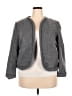Leslie Fay Chevron-herringbone Gray Wool Blazer Size 20W - photo 1