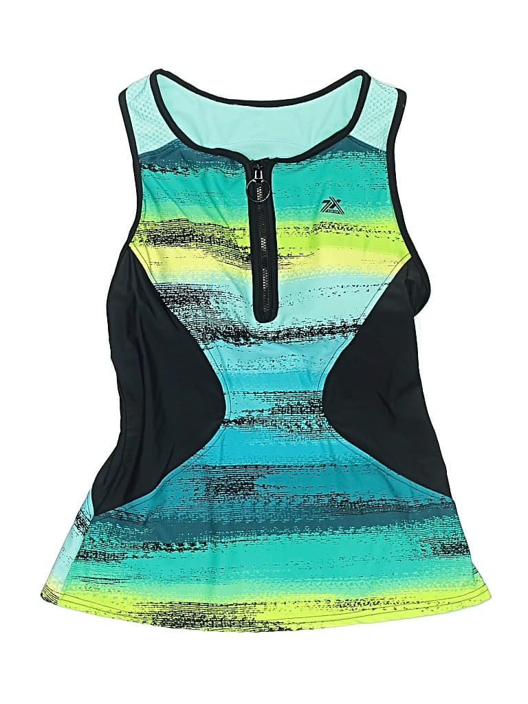 Pre-owned Zeroxposur Swimsuit Top Black Graphic Pattern Swimwear