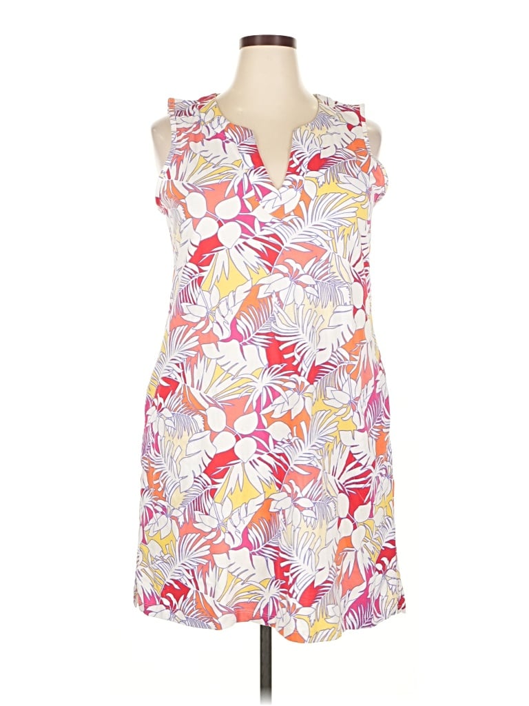 Pre-owned Lands' End Casual Dress In White