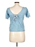 Massimo Dutti 100% Lyocell Blue Short Sleeve Blouse Size 10 - photo 2
