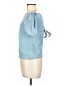 Massimo Dutti 100% Lyocell Blue Short Sleeve Blouse Size 10 - photo 5