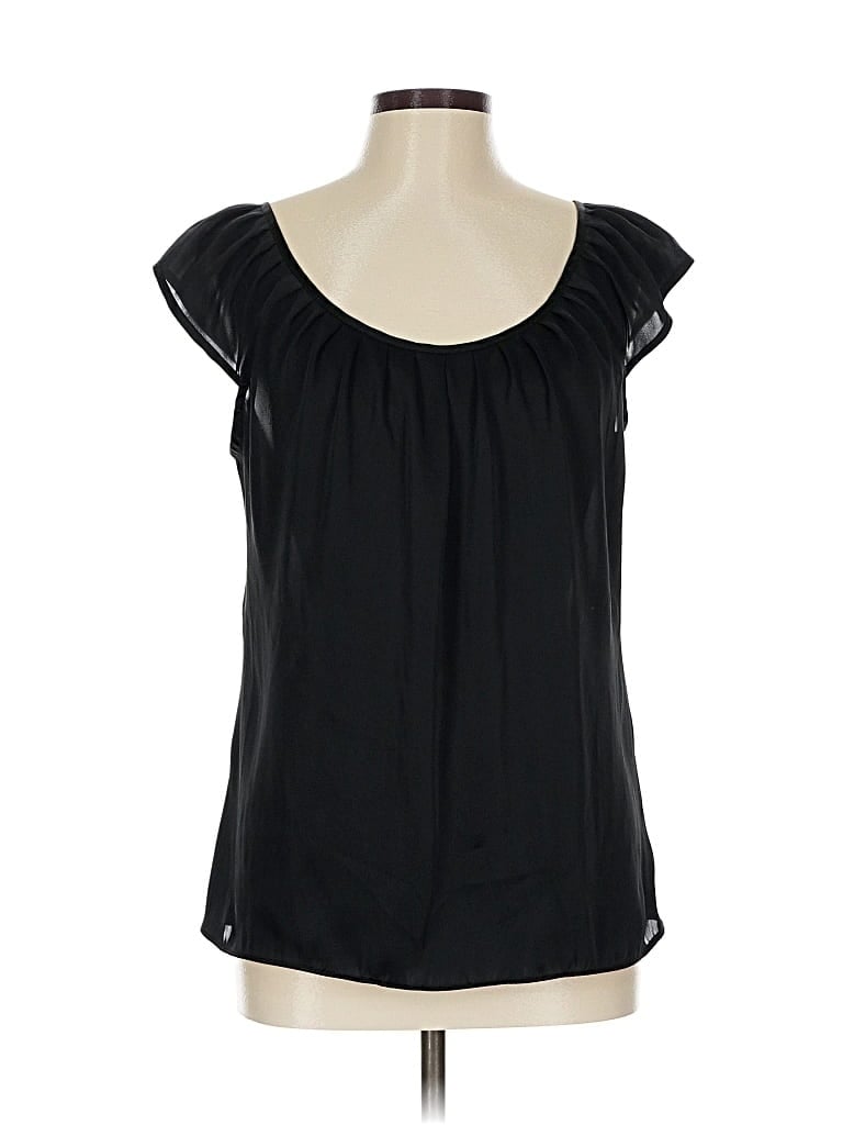 Pre-owned Apostrophe Short Sleeve Top Black Sweetheart Neckline Tops