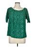 Escapada 100% Rayon Green Short Sleeve Blouse Size L - photo 1