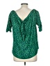 Escapada 100% Rayon Green Short Sleeve Blouse Size L - photo 2