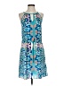 Aaron Ashe 100% Polyester Graphic Blue Cocktail Dress Size XS - photo 1