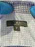 TMB 100% Cotton Chevron-herringbone Blue Long Sleeve Button-Down Shirt Size 7 - photo 3