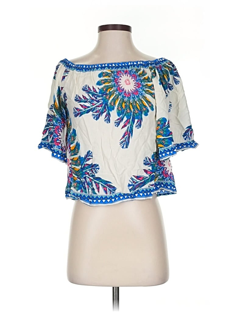 Pre-owned Flying Tomato Short Sleeve Blouse In White