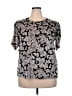 MICHAEL Michael Kors Paisley Silver Short Sleeve Blouse Size XXL - photo 1