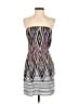 Lavender Brown 100% Polyester Print White Cocktail Dress Size S - photo 1