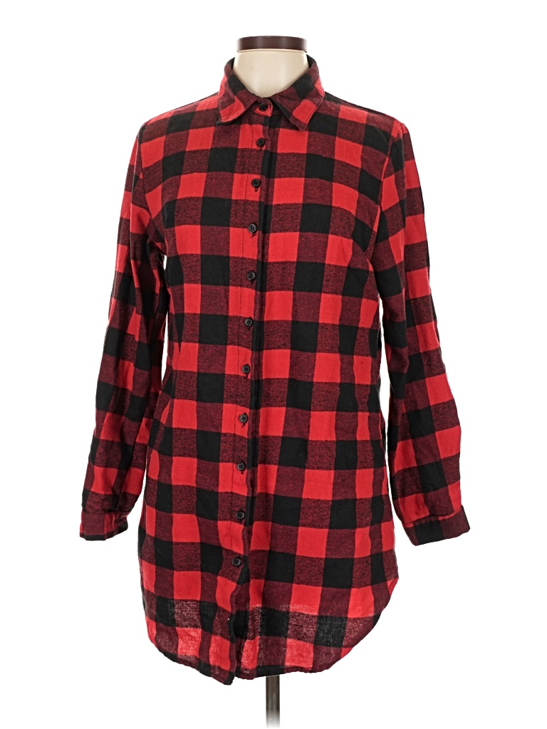 Pre-owned Zanzea Collection Long Sleeve Button Down Shirt In Red