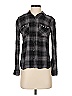 Dizzy Lizzy 100% Rayon Plaid Black Long Sleeve Button-Down Shirt Size XS - photo 1