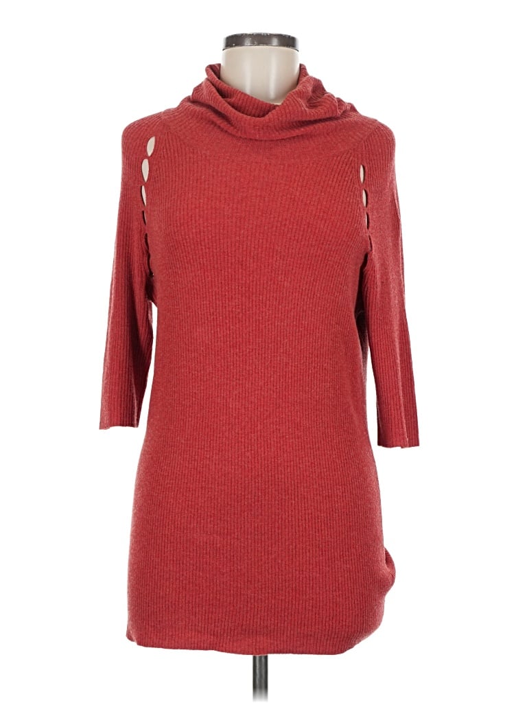 Pre-owned Armani Exchange 3/4 Sleeve Top Red Cowl Neck Tops
