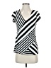 NY Collection Stripes Silver Short Sleeve Top Size S - photo 1