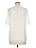 Feathers Ivory Short Sleeve Blouse Size M - photo 2