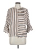Shein Stripes Brown 3/4 Sleeve Blouse Size L - photo 1