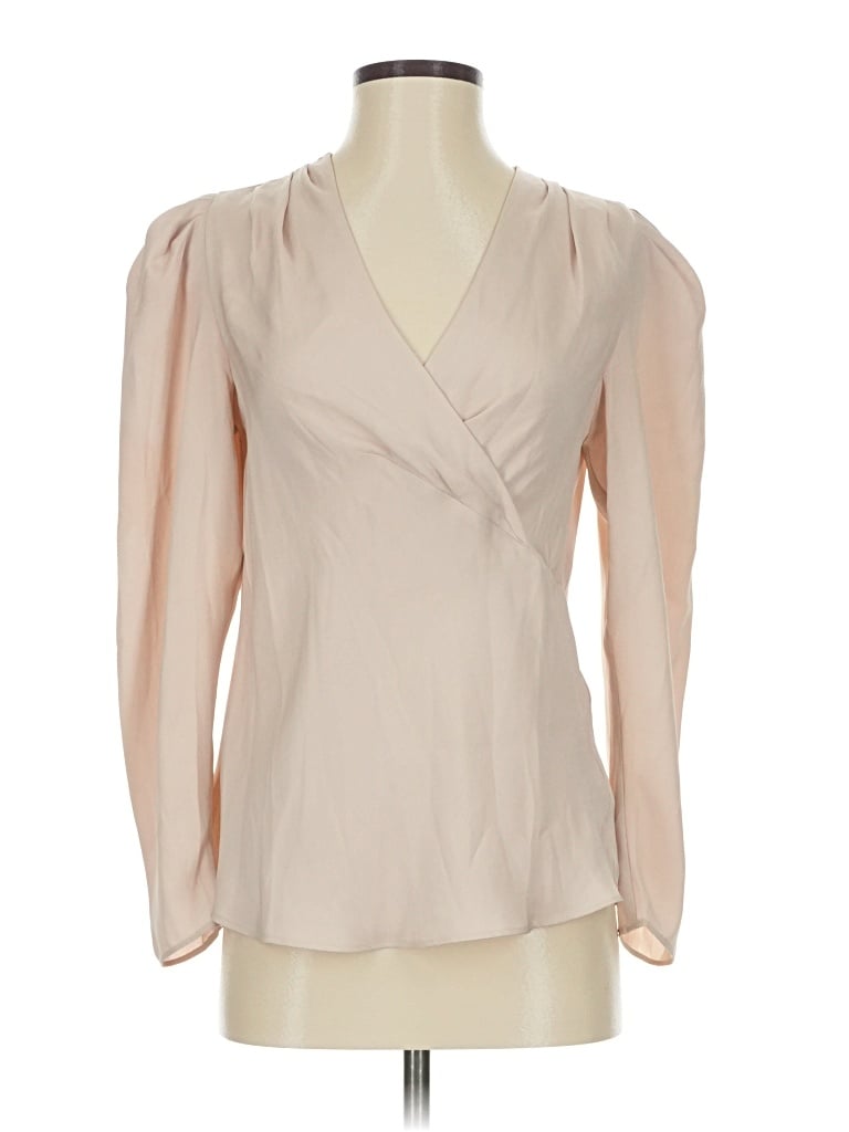 Pre-owned Express Outlet Long Sleeve Blouse In Brown