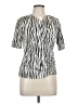 Pure Collection Animal Print Silver Short Sleeve Blouse Size 12 - photo 1