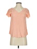 Maeve 100% Rayon Orange Pink Short Sleeve Top Size 00 - photo 1