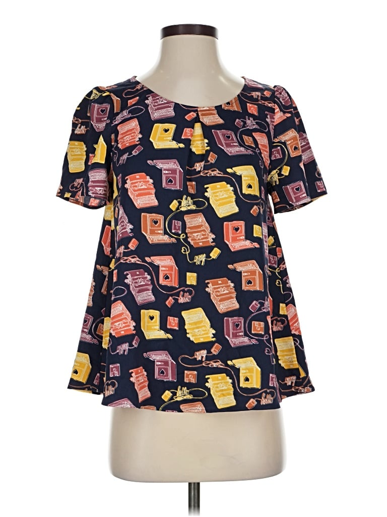 Pre-owned Modcloth Short Sleeve Blouse In Yellow