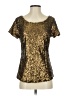 Unbranded Metallic Gold Short Sleeve Top Size XS (estimated) - photo 1