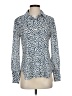UNTUCKit 100% Polyester Animal Print Blue Long Sleeve Blouse Size 2 - photo 1