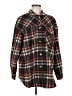 Akaiv 100% Polyester Plaid Brown Long Sleeve Blouse Size M - photo 1