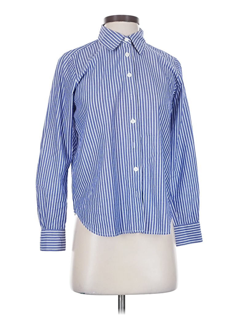 Pre-owned Ann Taylor Long Sleeve Button Down Shirt In Blue