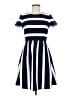 Eliza J Stripes Blue Casual Dress Size 8 - photo 1