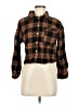 Love Notes 100% Cotton Plaid Brown Long Sleeve Button-Down Shirt Size M - photo 1