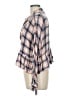 Jun & Ivy 100% Rayon Plaid Tan 3/4 Sleeve Blouse Size L - photo 5