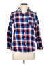 Ellison 100% Cotton Plaid Blue 3/4 Sleeve Button-Down Shirt Size L - photo 1