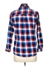 Ellison 100% Cotton Plaid Blue 3/4 Sleeve Button-Down Shirt Size L - photo 2