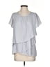 Hazel 100% Polyester Gray Short Sleeve Blouse Size S - photo 1