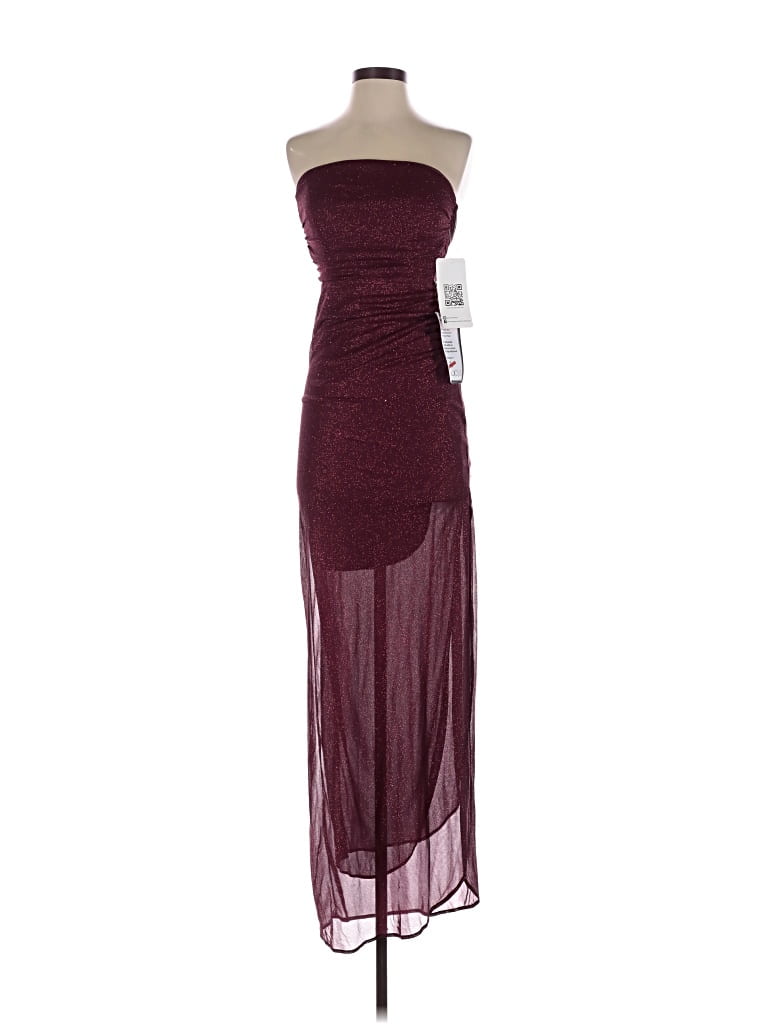 Pre-owned Emerald Sundae Cocktail Dress In Burgundy