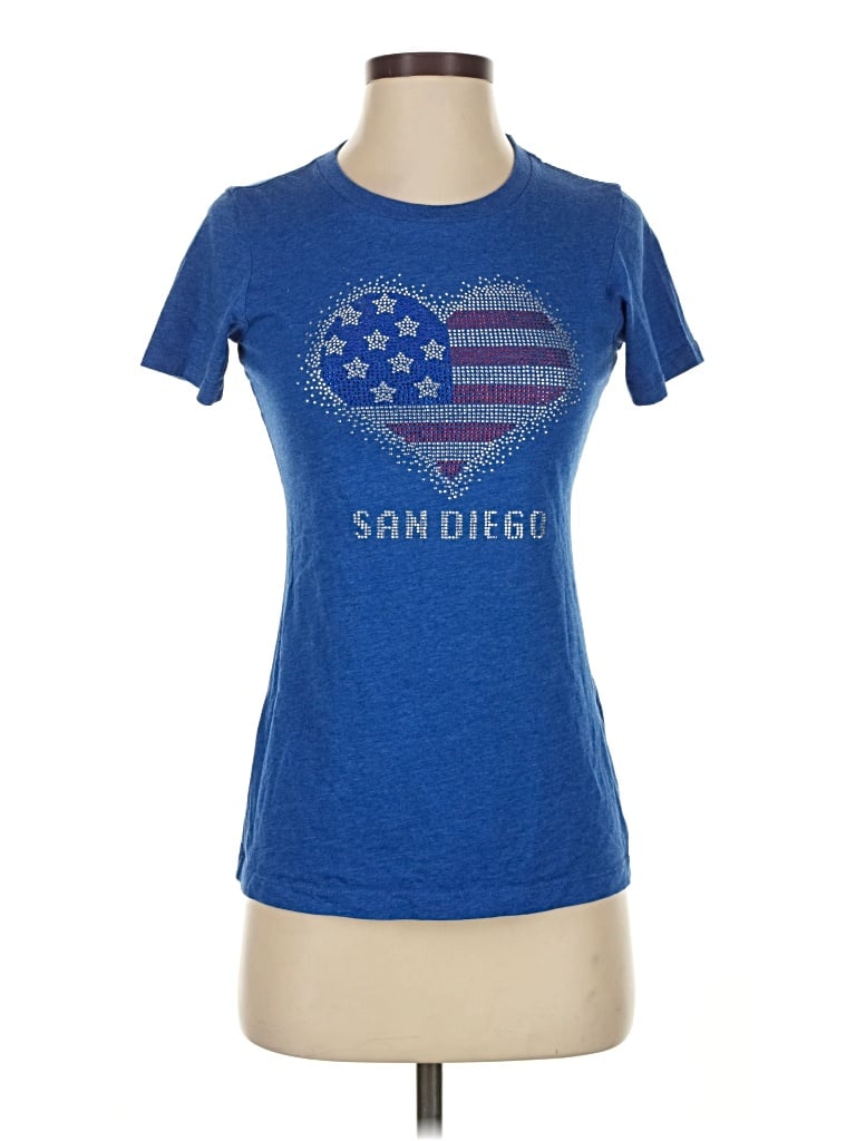 Pre-owned Next Level Apparel Short Sleeve T-shirt In Blue