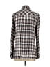 Michael Stars 100% Rayon Plaid Ivory Long Sleeve Button-Down Shirt Size Sm (0) - photo 2