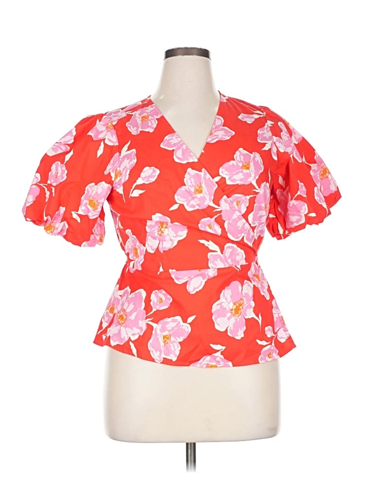 Pre-owned Old Navy Short Sleeve Blouse In Orange