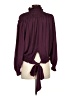 Venus 100% Polyester Burgundy Long Sleeve Blouse Size XS - photo 2