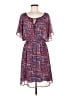 Monsoon 100% Polyester Print Purple Casual Dress Size 6 - photo 1