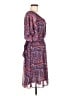 Monsoon 100% Polyester Print Purple Casual Dress Size 6 - photo 4