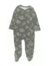 Nordstrom 100% Cotton Paisley Gray Long Sleeve Onesie 3-6 MO / 6 MO - photo 1