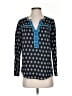 One September 100% Rayon Blue Long Sleeve Blouse Size XS - photo 1
