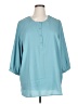 Coldwater Creek Teal 3/4 Sleeve Blouse Size 1X - photo 1
