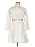 Lands' End Stripes Ivory Casual Dress Size L - photo 1