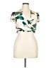 Shein Curve Tropical Ivory Short Sleeve Blouse Size 0X - photo 1