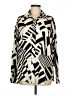Etiquette Print Ivory Long Sleeve Blouse Size L - photo 1