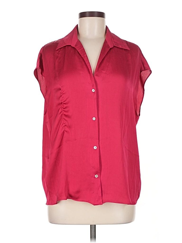 Pre-owned Mng Short Sleeve Blouse In Red