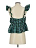 Day + Moon 100% Polyester Green Sleeveless Blouse Size L - photo 2