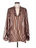 CAbi Stripes Brown Long Sleeve Blouse Size M - photo 1