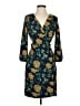 J.Crew 100% Polyester Print Blue Teal Cocktail Dress Size 0 - photo 1